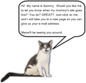 Sammy the cat, click to register
